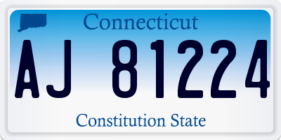 CT license plate AJ81224
