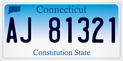 CT license plate AJ81321