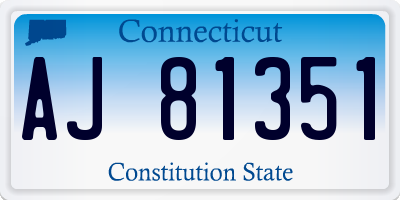 CT license plate AJ81351