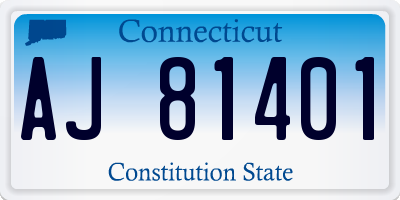 CT license plate AJ81401
