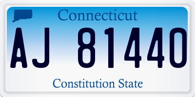 CT license plate AJ81440