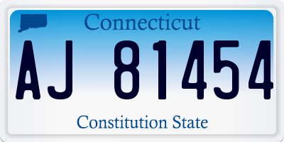 CT license plate AJ81454