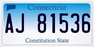 CT license plate AJ81536