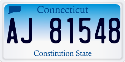 CT license plate AJ81548