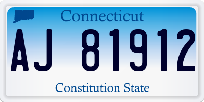 CT license plate AJ81912