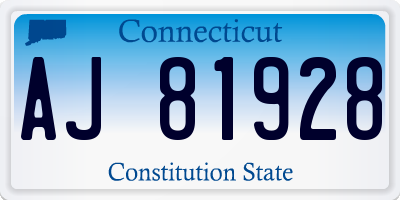 CT license plate AJ81928