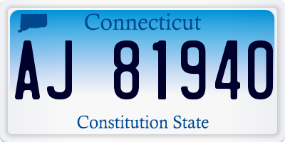 CT license plate AJ81940