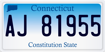 CT license plate AJ81955