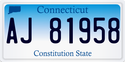 CT license plate AJ81958