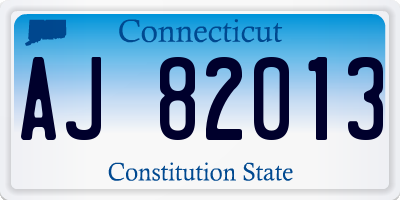 CT license plate AJ82013