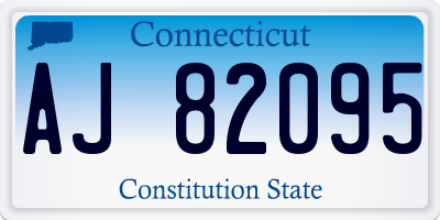 CT license plate AJ82095