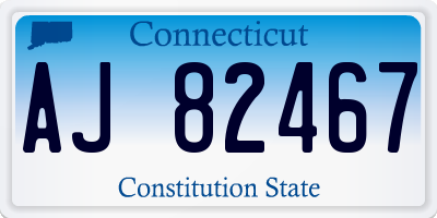 CT license plate AJ82467