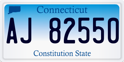 CT license plate AJ82550