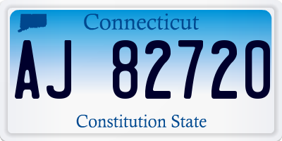 CT license plate AJ82720