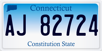 CT license plate AJ82724