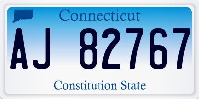 CT license plate AJ82767