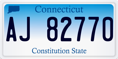 CT license plate AJ82770