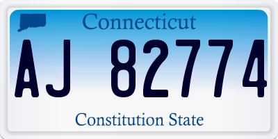 CT license plate AJ82774