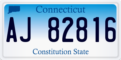 CT license plate AJ82816