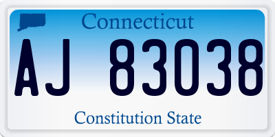 CT license plate AJ83038