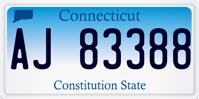 CT license plate AJ83388