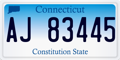 CT license plate AJ83445