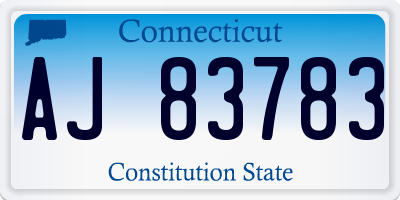 CT license plate AJ83783