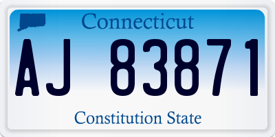 CT license plate AJ83871