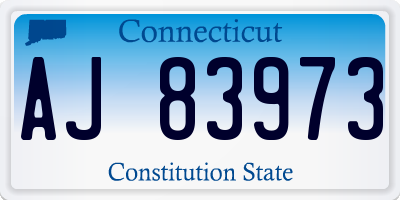 CT license plate AJ83973