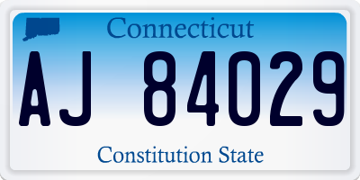 CT license plate AJ84029