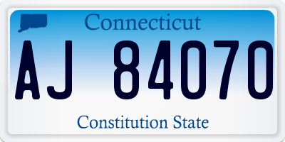 CT license plate AJ84070