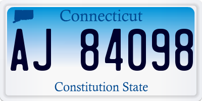 CT license plate AJ84098