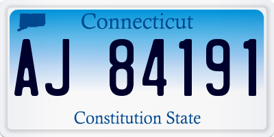 CT license plate AJ84191