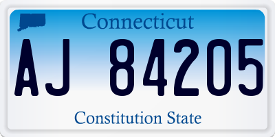 CT license plate AJ84205