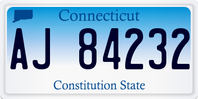 CT license plate AJ84232