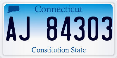 CT license plate AJ84303