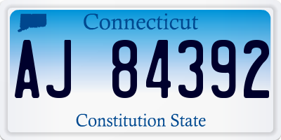CT license plate AJ84392