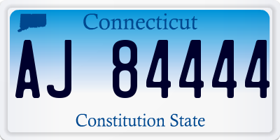 CT license plate AJ84444