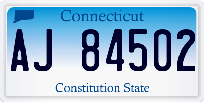 CT license plate AJ84502