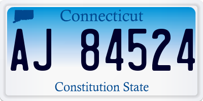 CT license plate AJ84524