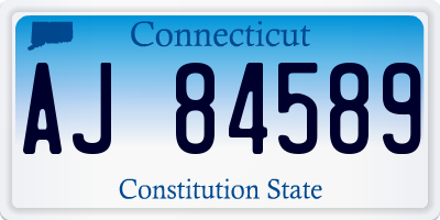 CT license plate AJ84589