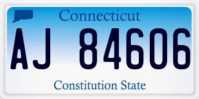 CT license plate AJ84606