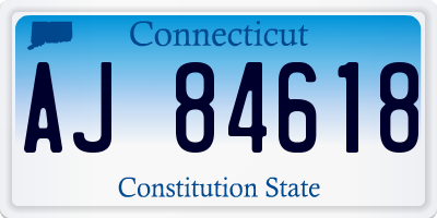 CT license plate AJ84618