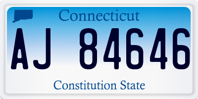 CT license plate AJ84646