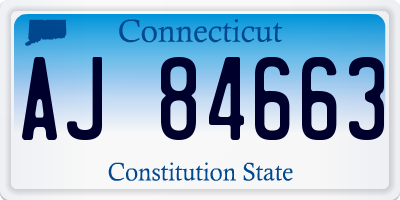 CT license plate AJ84663
