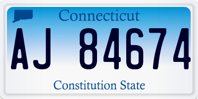 CT license plate AJ84674