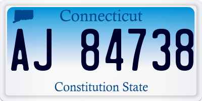 CT license plate AJ84738