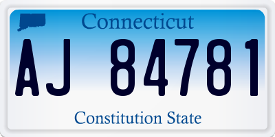 CT license plate AJ84781