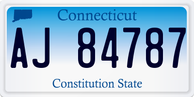 CT license plate AJ84787