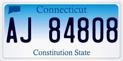 CT license plate AJ84808